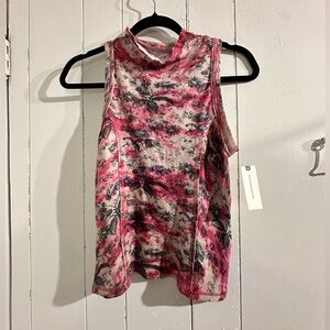 ANTHROPOLOGIE NWT PILCRO FLOWER TURTLENECK TANK Women's Sleeveless Top